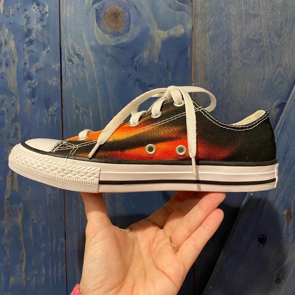 Converse Kids' Bold Fire Print Low Top Sneakers